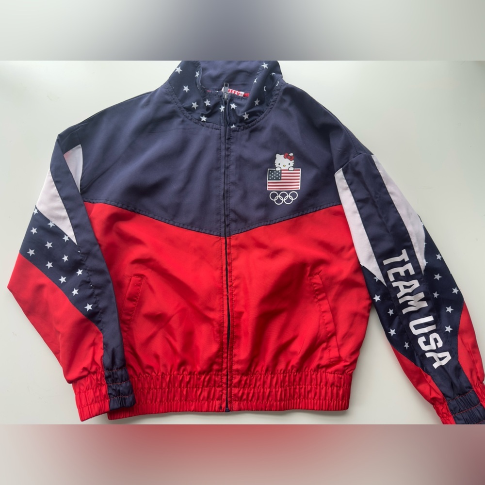 Hello Kitty Team USA Red and Navy Colorblock Jacket
